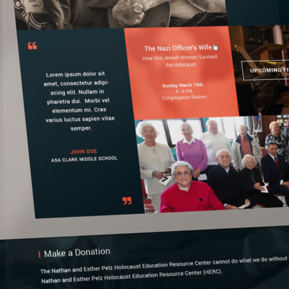 Website design for Holocaust Education Resource Center