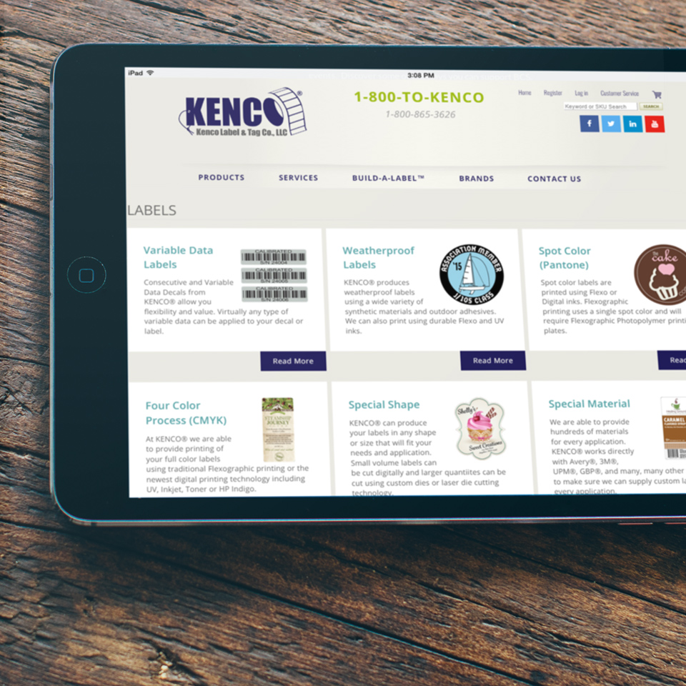 Website design for Kenco