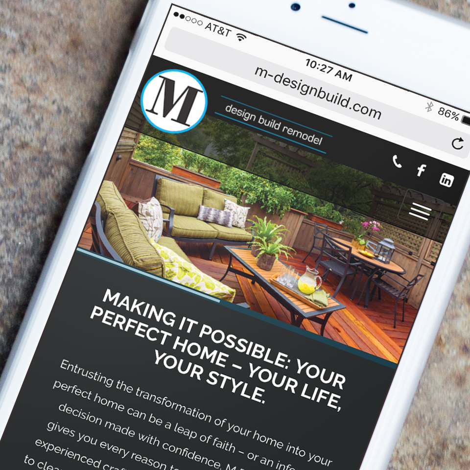 Website design for M Design Build in Milwaukee, WI